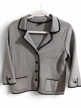 Talbots Petites Silk Blend Knit Blazer Cardigan L